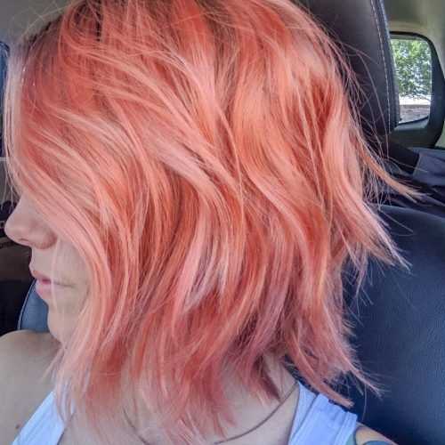 Peach Wavy Stacked Hairstyles For Short Hair (Photo 2 of 20)