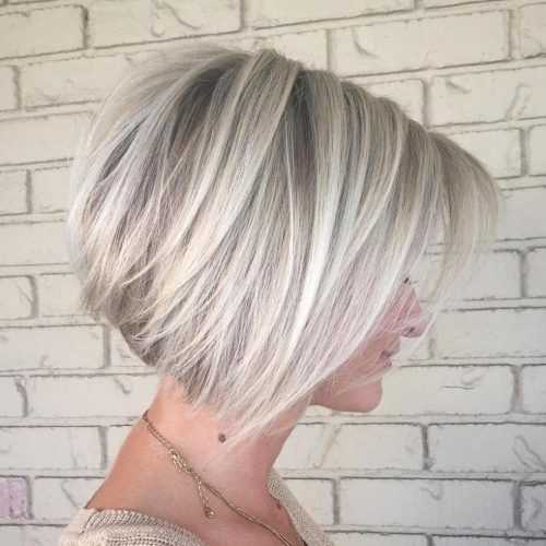 Stacked White Blonde Bob Hairstyles (Photo 4 of 20)