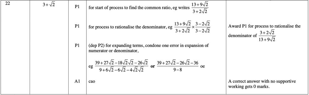 Mark scheme image