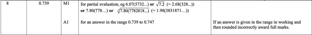 Mark scheme image