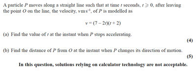 Question image for AS-Level Maths Summer 2020 Paper 2B - Mechanics question number 3