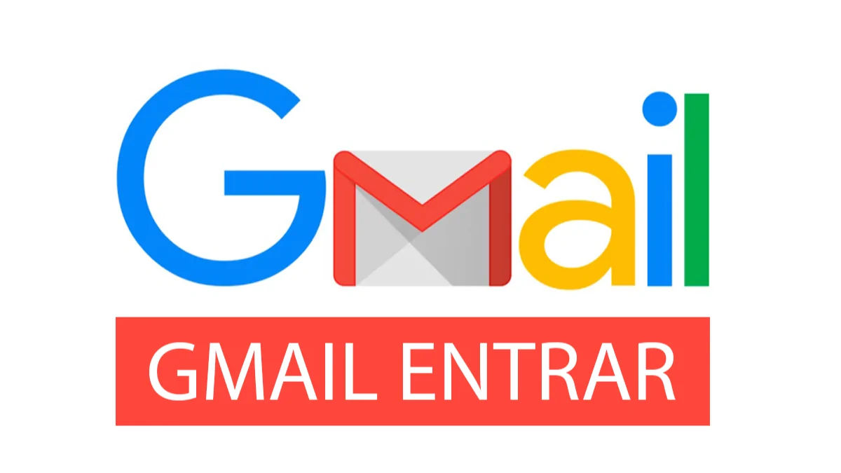 Logo do Gmail com texto de Gmail entrar
