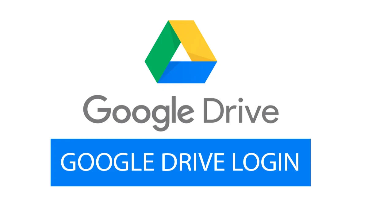 Logo do Google Drive com texto de Login
