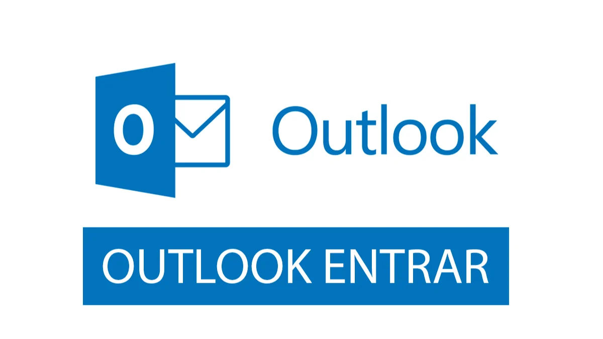 Logo do Outlook com texto de Outlook entrar