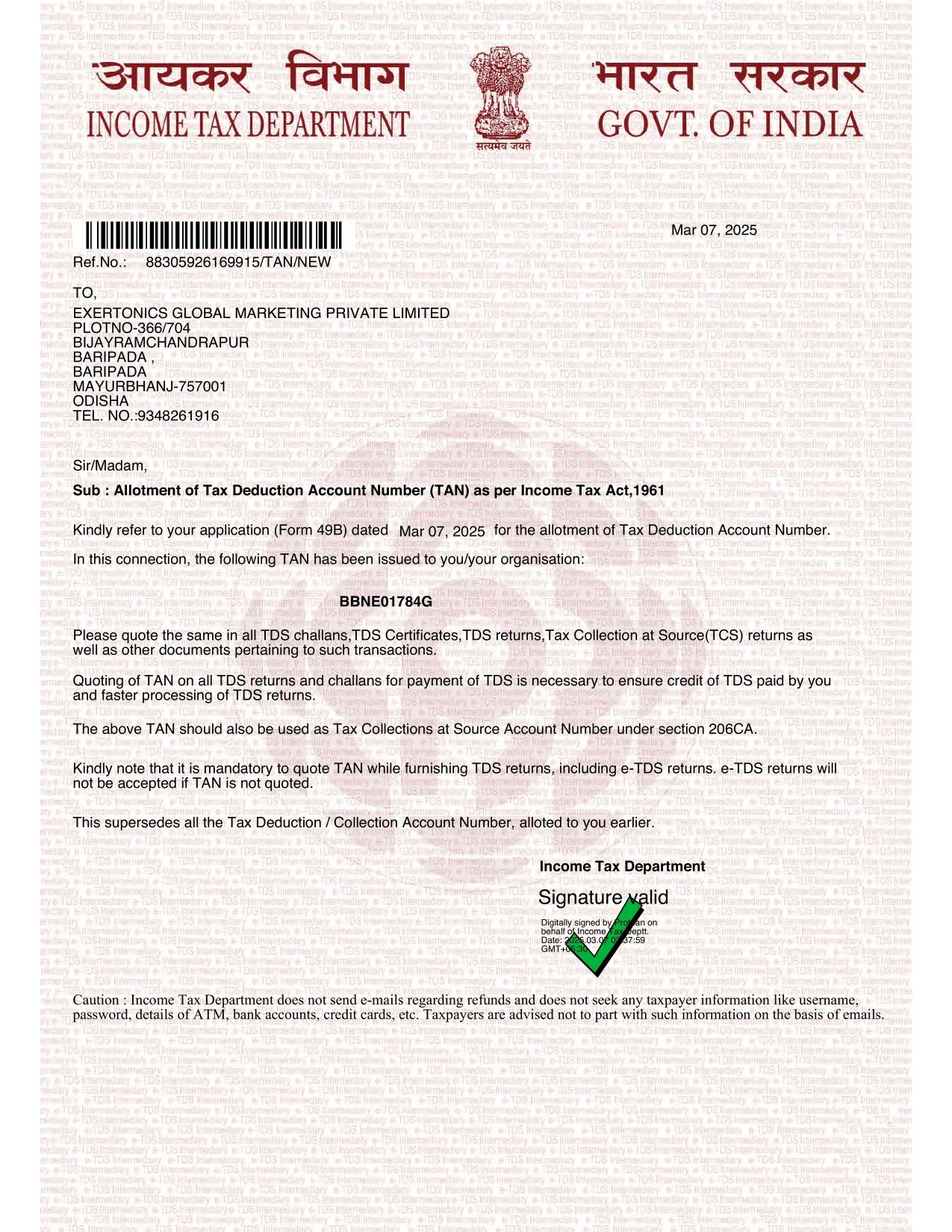 TAN Registration