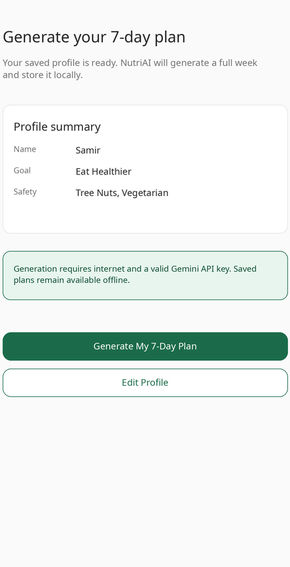 NutriAI - AI Meal Planner Flutter App