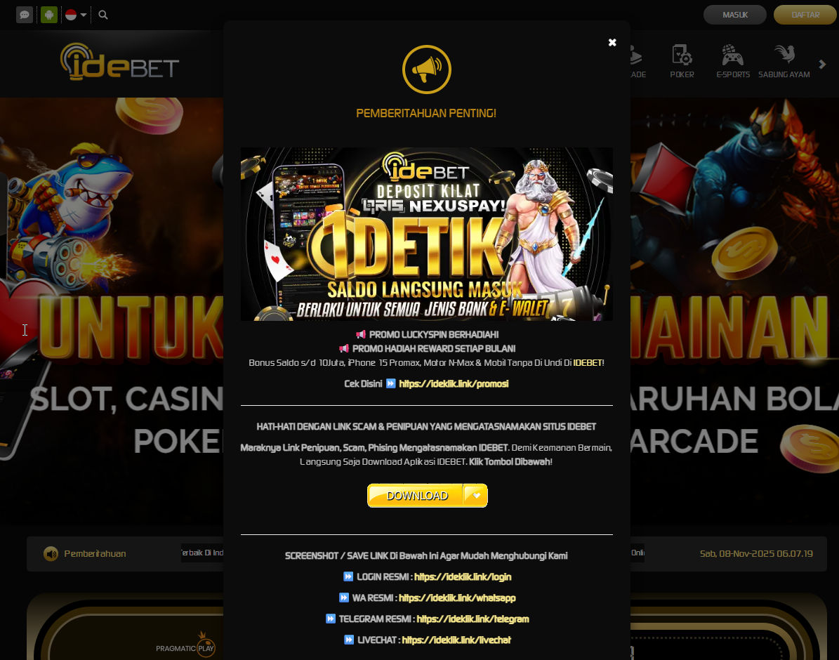 IDEBET $ Kapasitas Bandar Slot & Produksi Link Gacor Harian