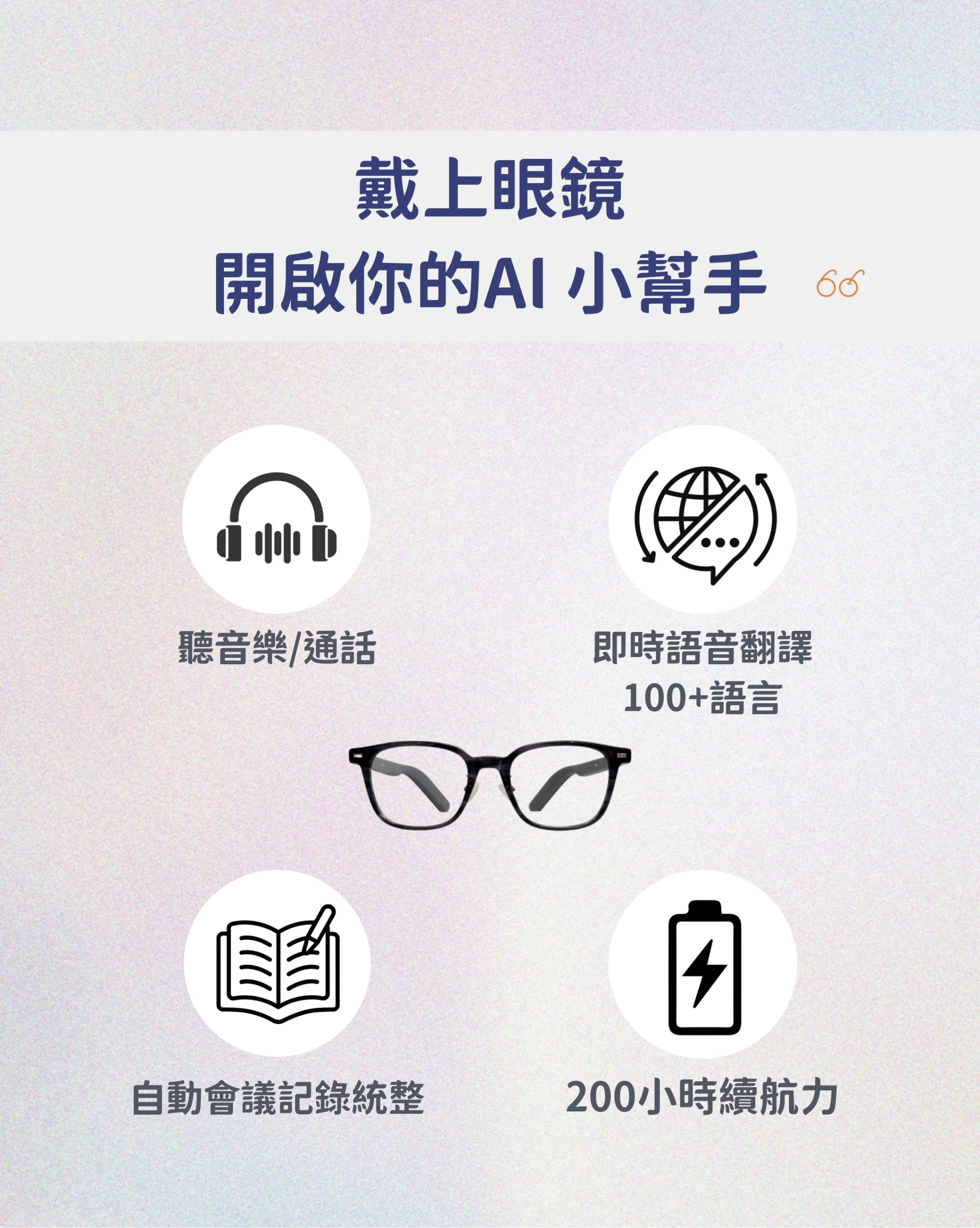 1376 智能眼鏡 商品特色示意圖