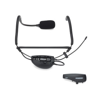 AH7 Qe Headset transmitter with open AAA battery compartment