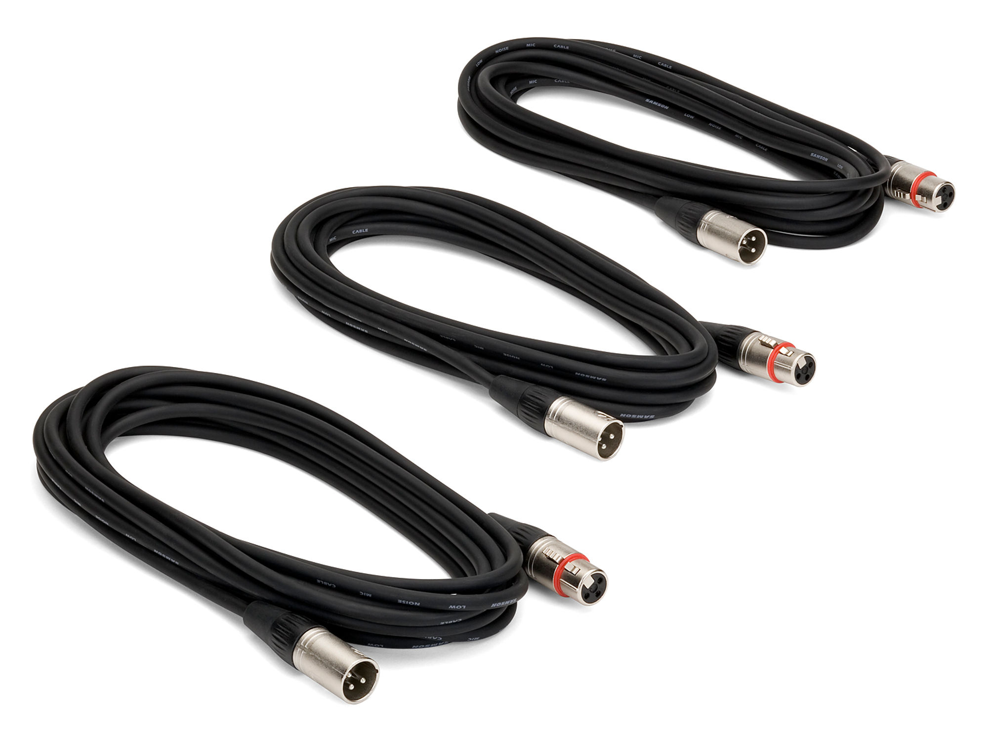 MC18 Mic Cables, three next to each other