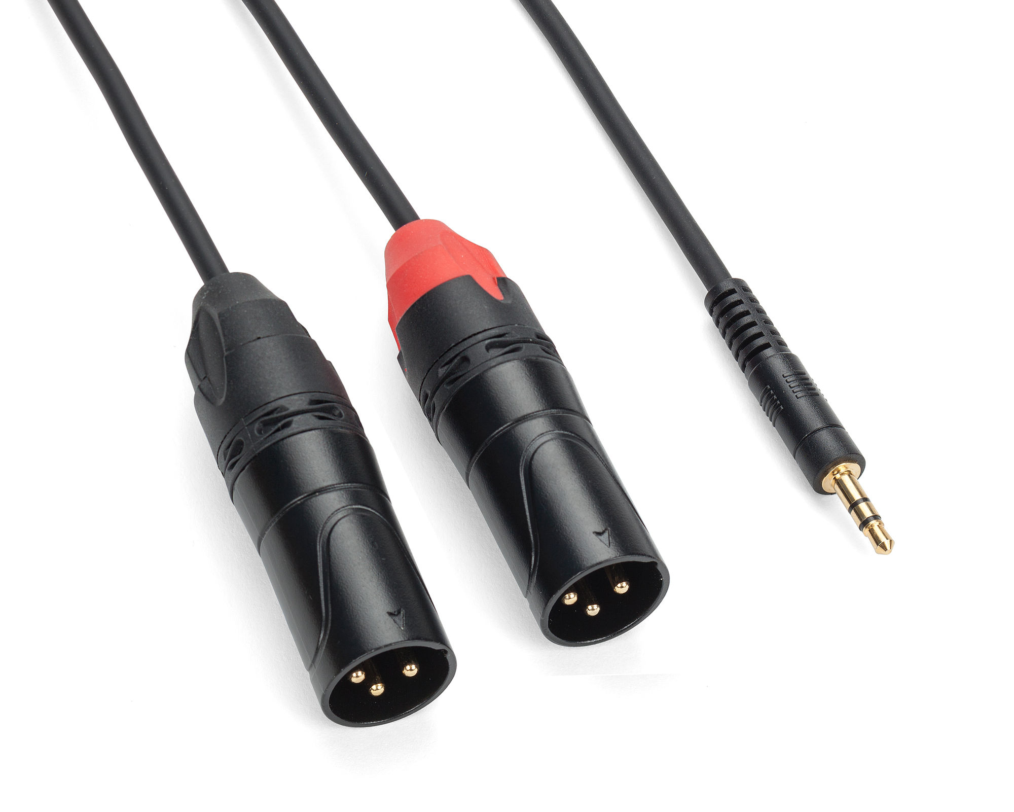 Male XLR to 3.5mm stereo close up