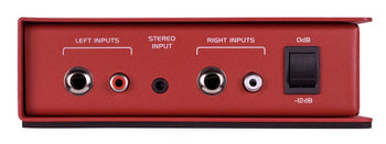 MCD2 Pro side view showing inputs and attenuator switch