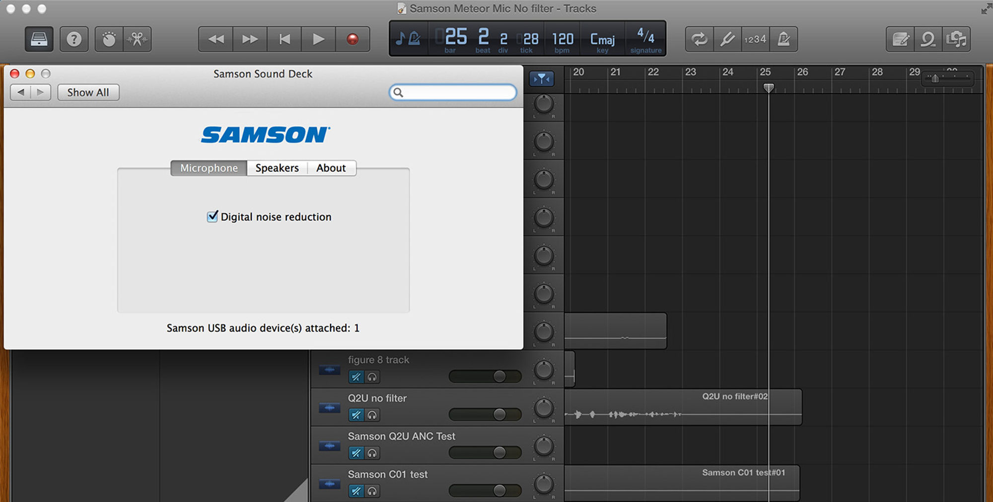 Samson SoundDeck GarageBand Screenshot Mac