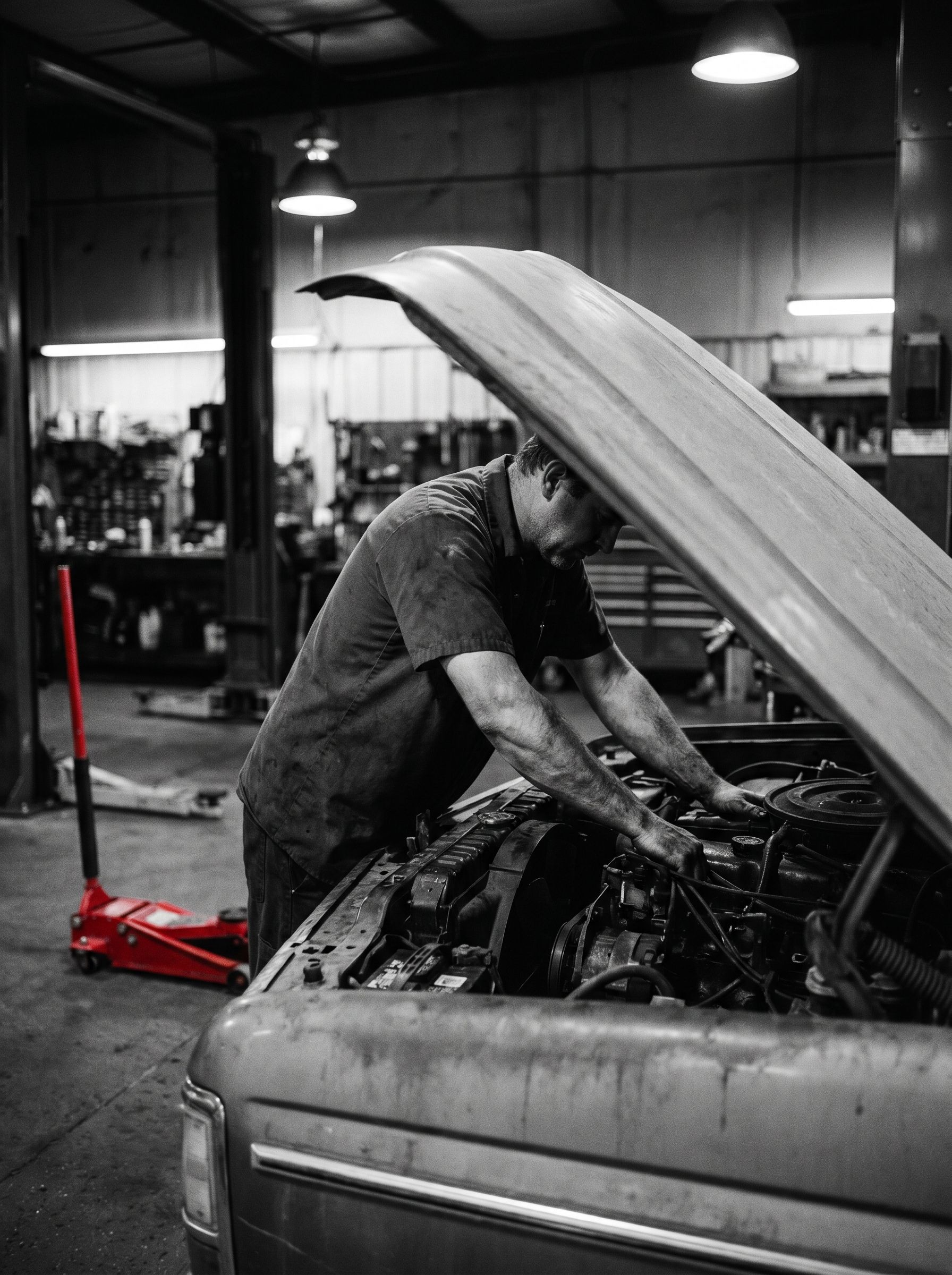 Experienced mechanic servicing a vehicle at All Things Automotive