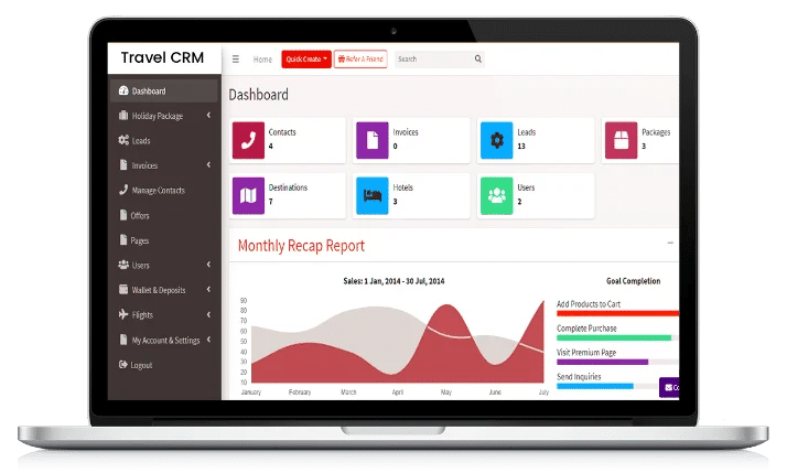 key features of travel crm development