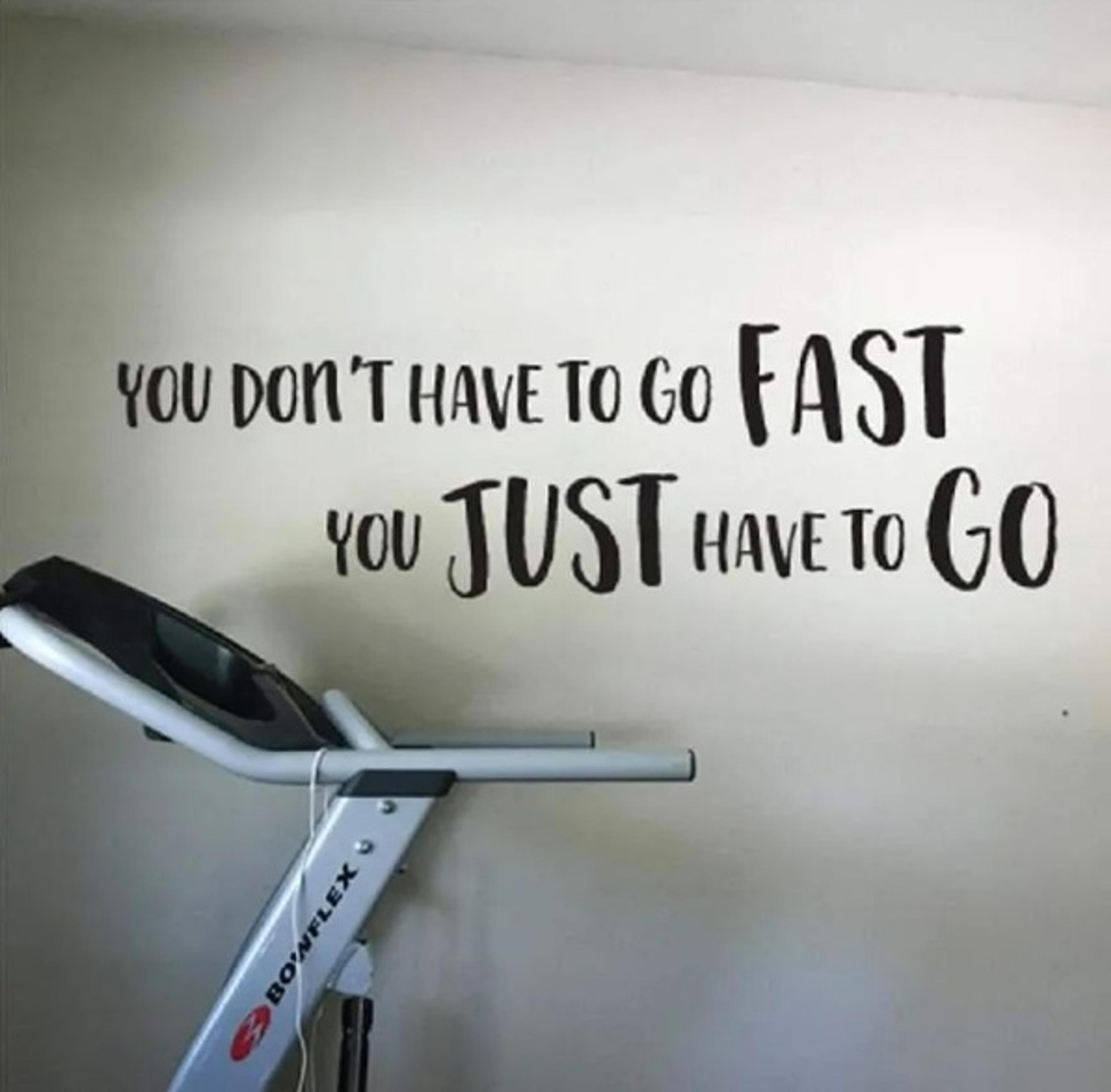 Motivating home gym wall decal that says "You don