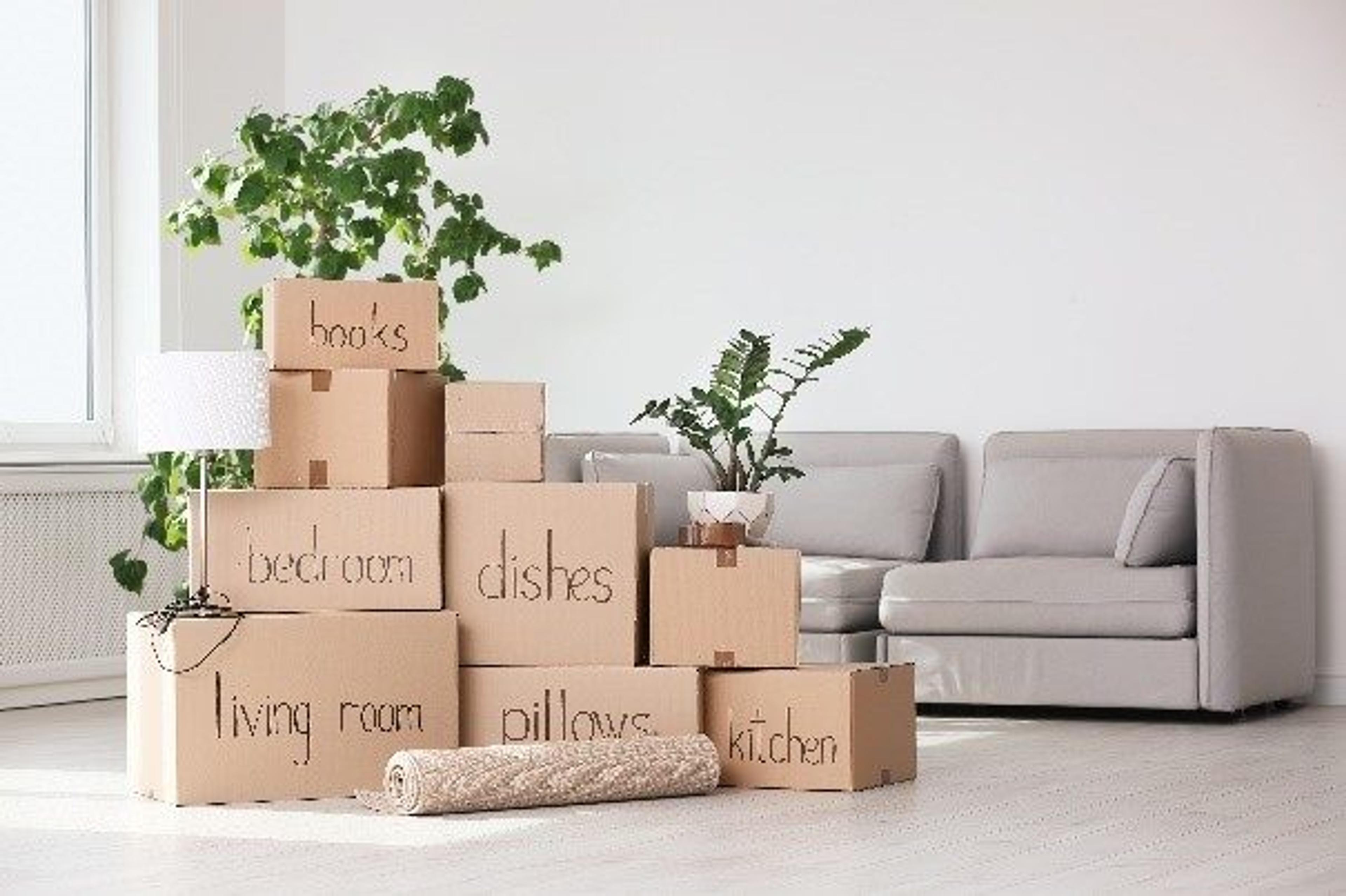 Boxes packed up for moving