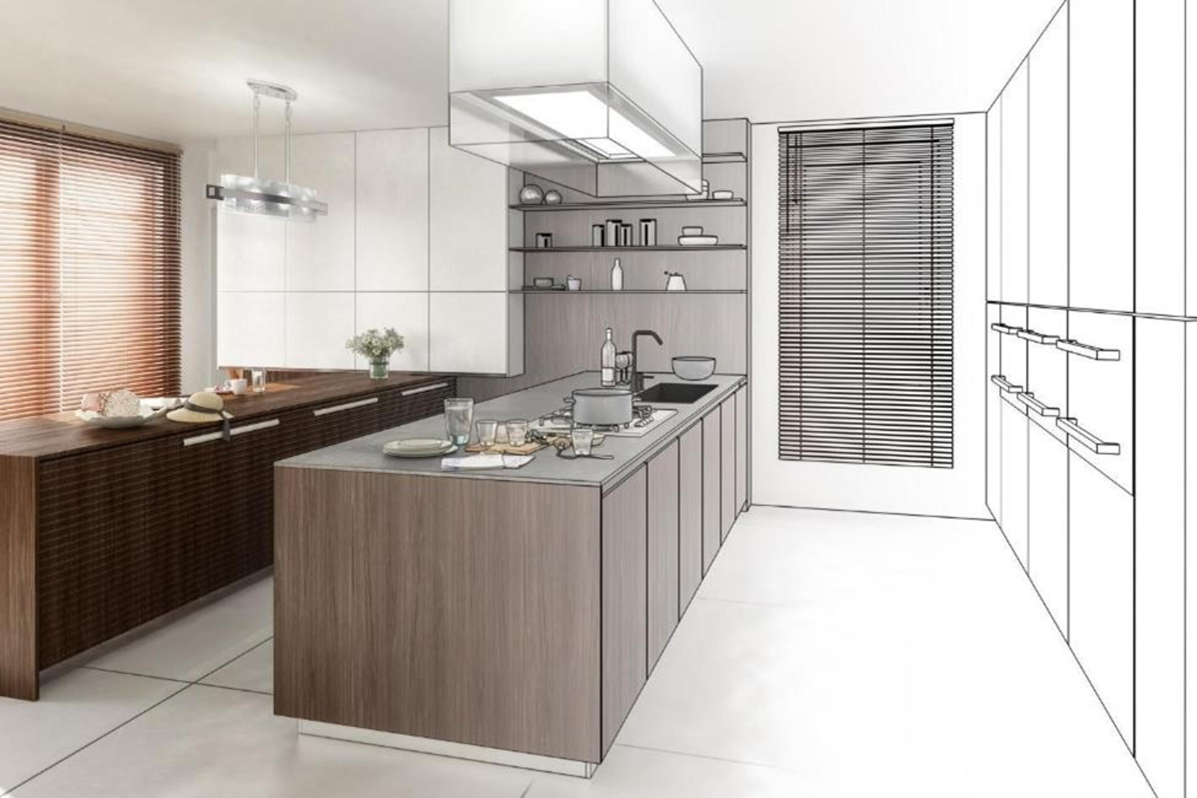 A kitchen renovation blueprint