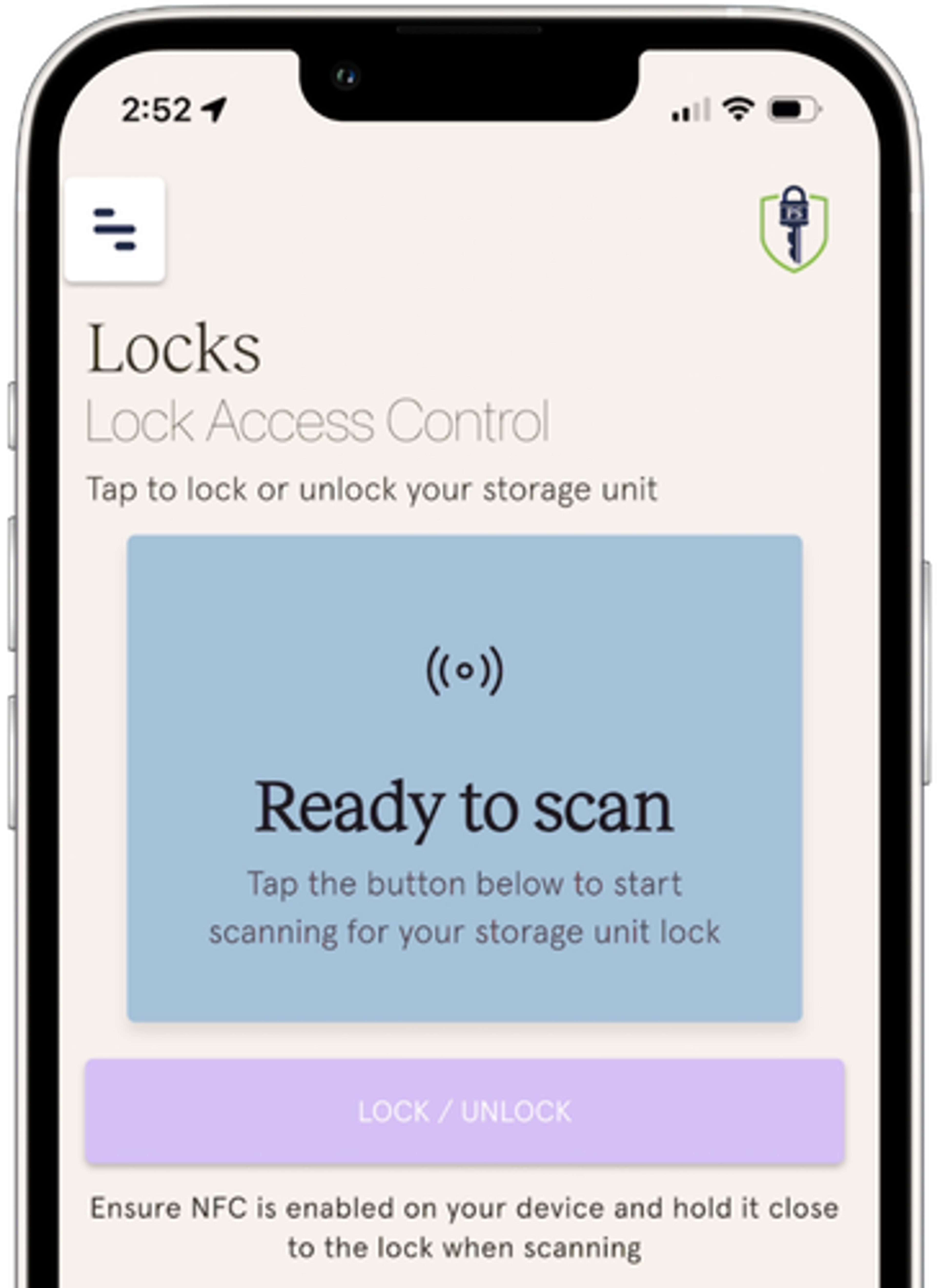 Prime Lock functionality on the Prime Storage app