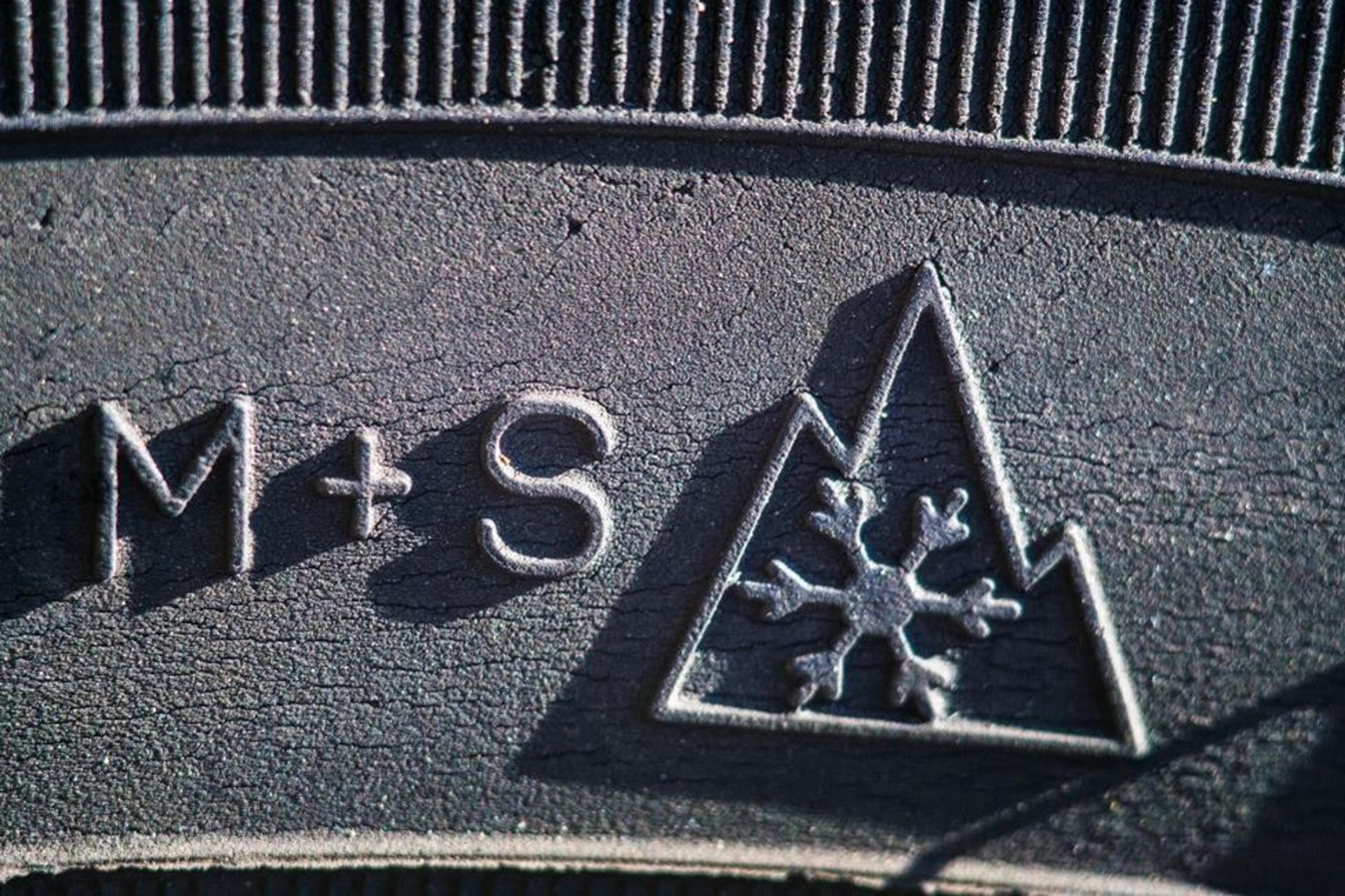 Snow tire designation closeup