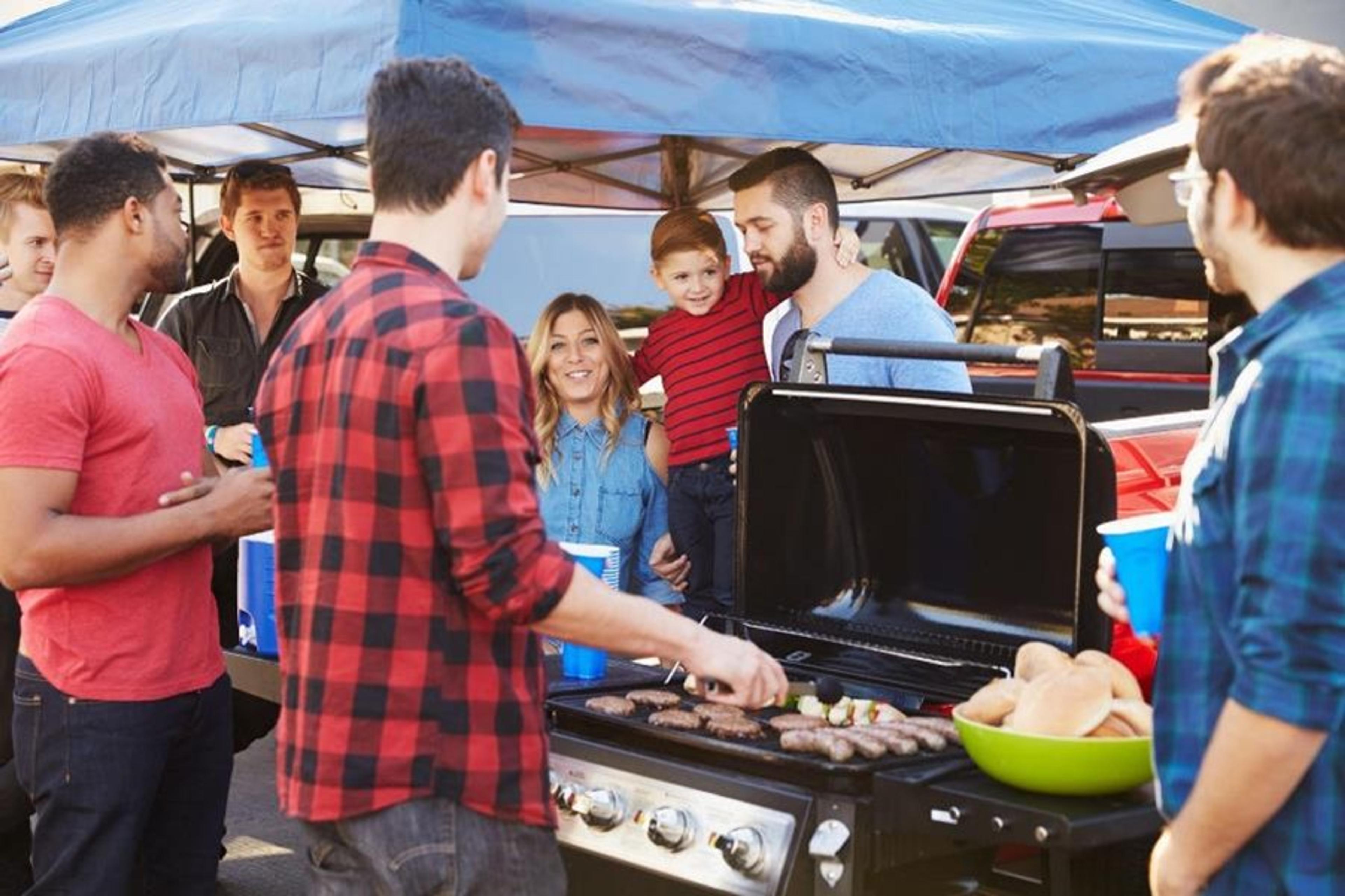 tailgating party with grill
