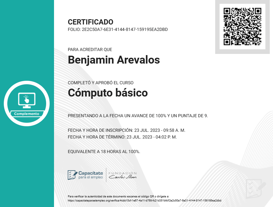 Certificado de Cómputo Básico