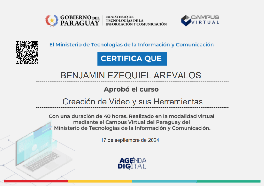 Certificado de Creación de Videos
