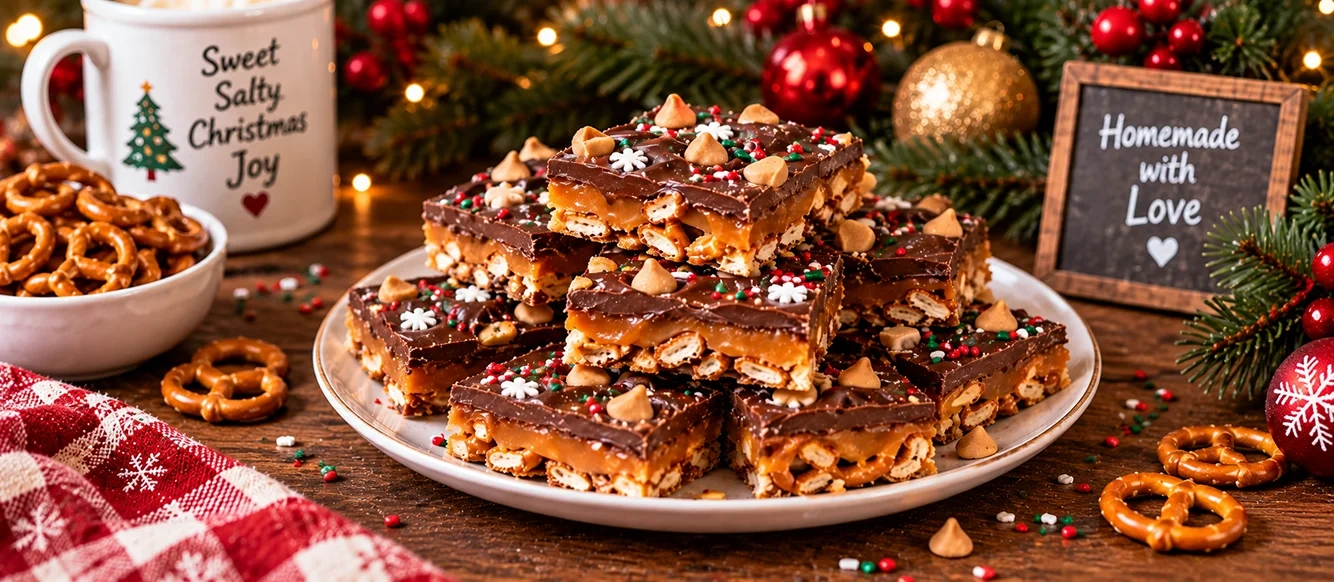 Caramel Pretzel Crack Bars Recipe for Christmas