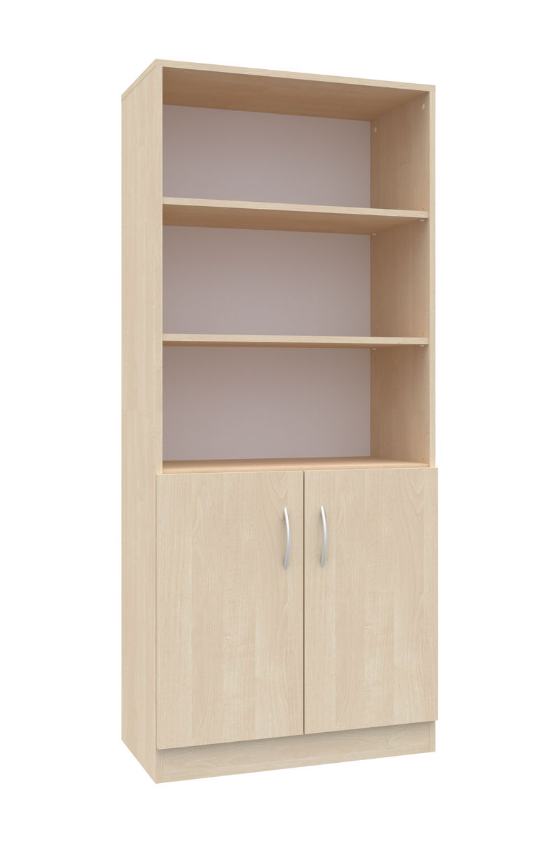 Regál Simple 80 5P 2F2 — Barva korpusu: Bříza; Barva dvířek: Bříza