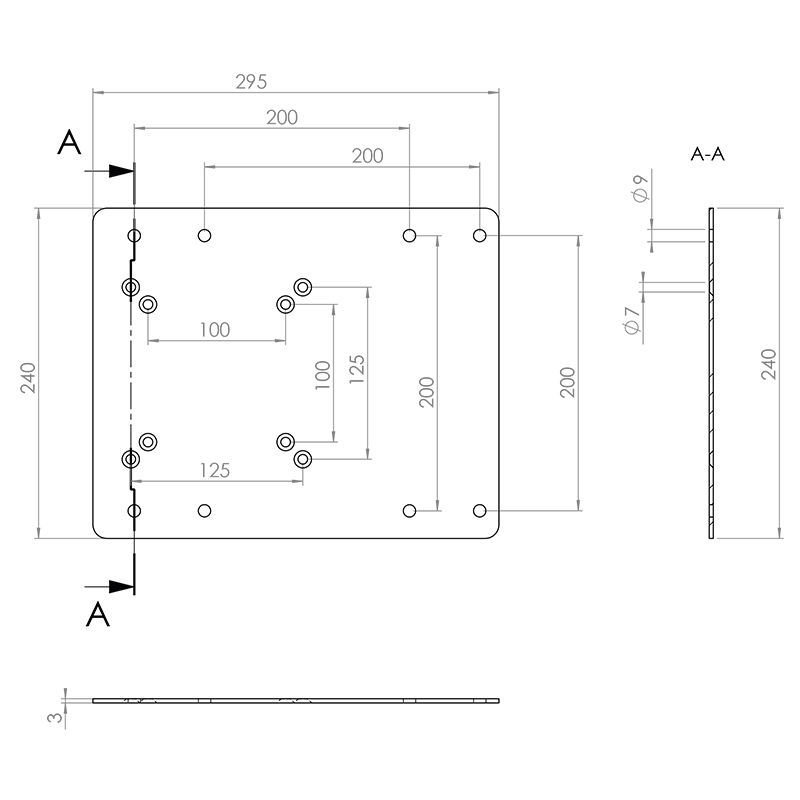 Adaptérová deska pro Samsung QB/QH/QM na výšku 32–43″ – pohled 2