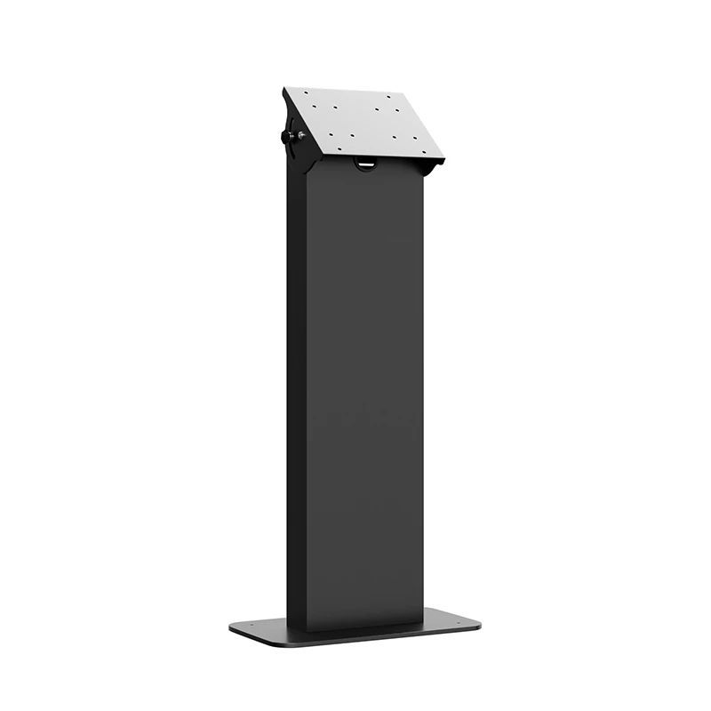 Interiérový informační stojan s naklápěcím držákem displeje k ukotvení do podlahy vis-it Tilt Floormount 22–43″, černá barva – produkt