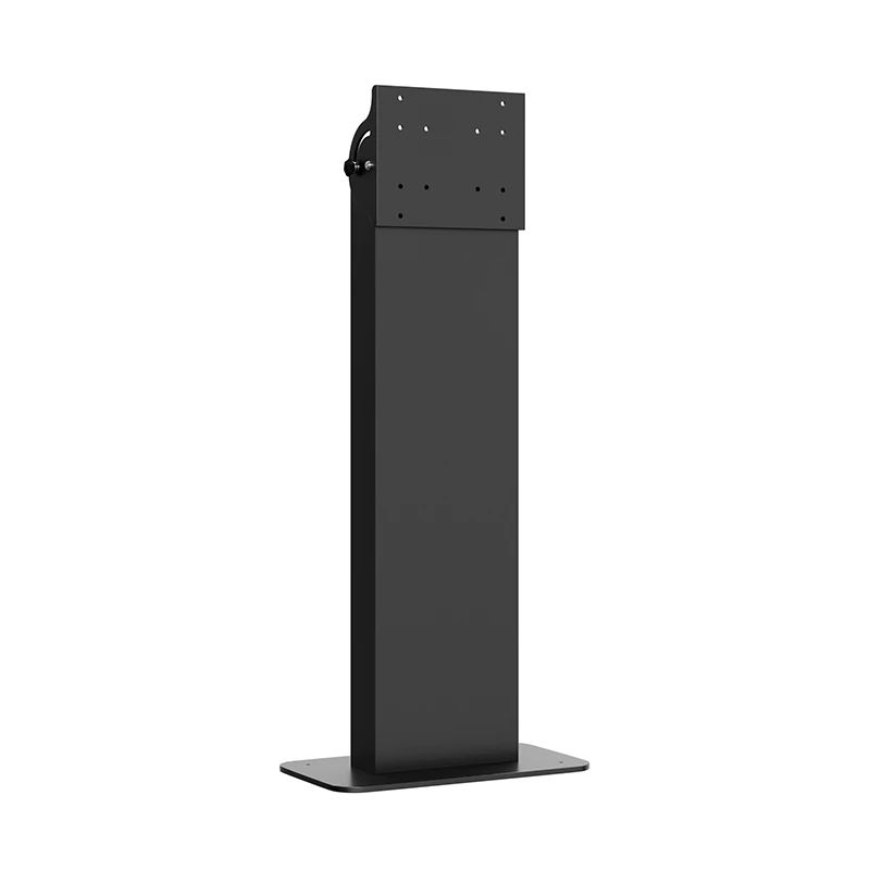 Interiérový informační stojan s naklápěcím držákem displeje k ukotvení do podlahy vis-it Tilt Floormount 22–43″, černá barva – pohled 2
