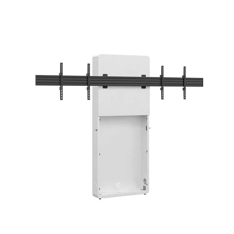 Mediální sloup s oporou o stěnu pro dva displeje CON-Line W Dual 55–65″, nosnost 2 × 30 kg – pohled 2