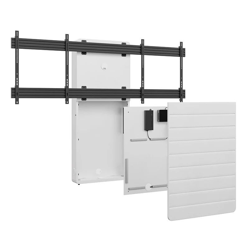 Mediální sloup s oporou o stěnu pro dva displeje CON-Line W Dual 65–75″, nosnost 2 × 45 kg – pohled 2