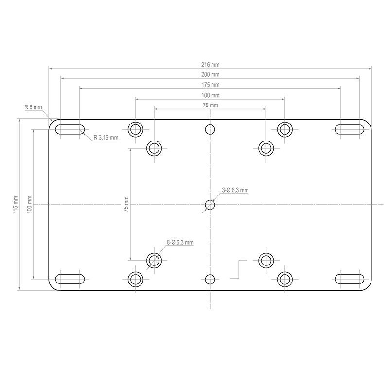 Rozšiřující montážní deska VESA 200 × 100 / 100 × 200 mm – pohled 2