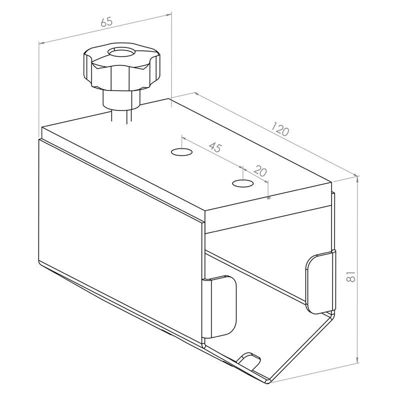 Vrtací šablona pro zkrácené závěsné trubky CPS Drilling Template – pohled 2