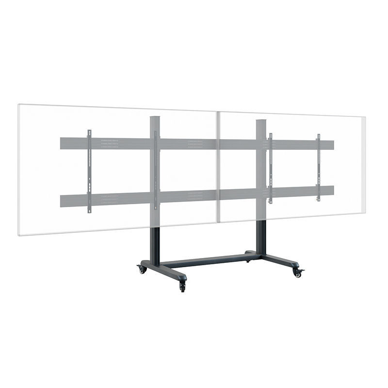 Mobilní stojan pro dva displeje CPS Mobile Stand Dual 75–86″, nosnost 70 kg na displej – pohled 2