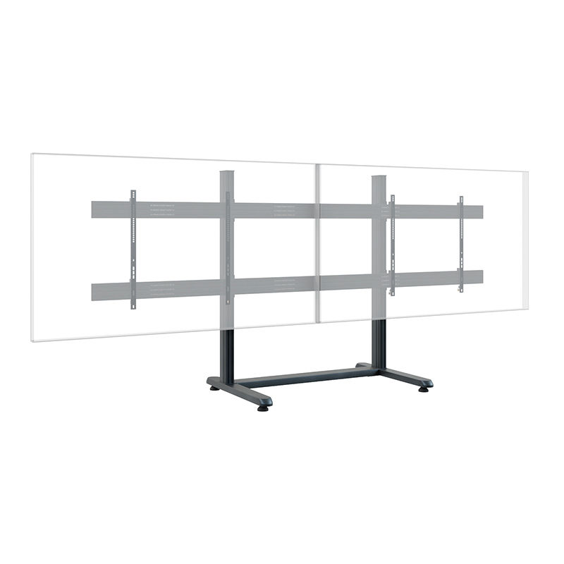 Volně stojící podlahový stojan pro dva displeje CPS Floorstand Dual 75–86″, nosnost 75 kg na displej – pohled 2