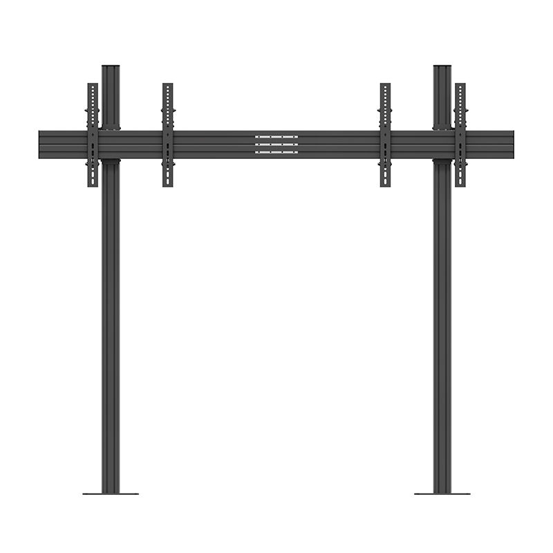 Podlahový stojan pro dva displeje s oporou o stěnu CPS Floor-Wall Dual 55–65″, nosnost 50 kg na displej – pohled 2