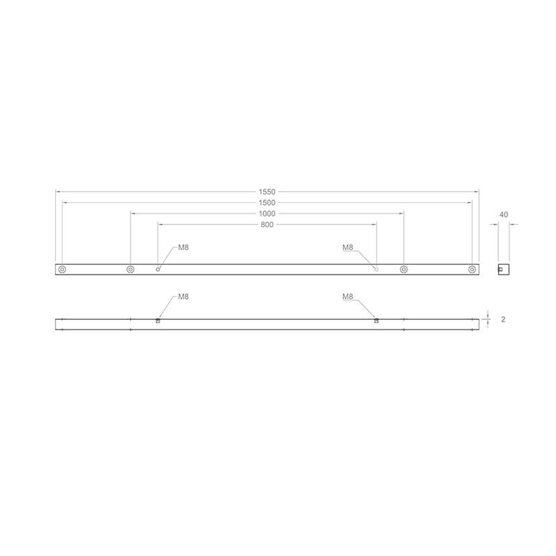 Prodlužovací montážní lišty VESA 1500 / 1000 / 800 mm – pohled 2