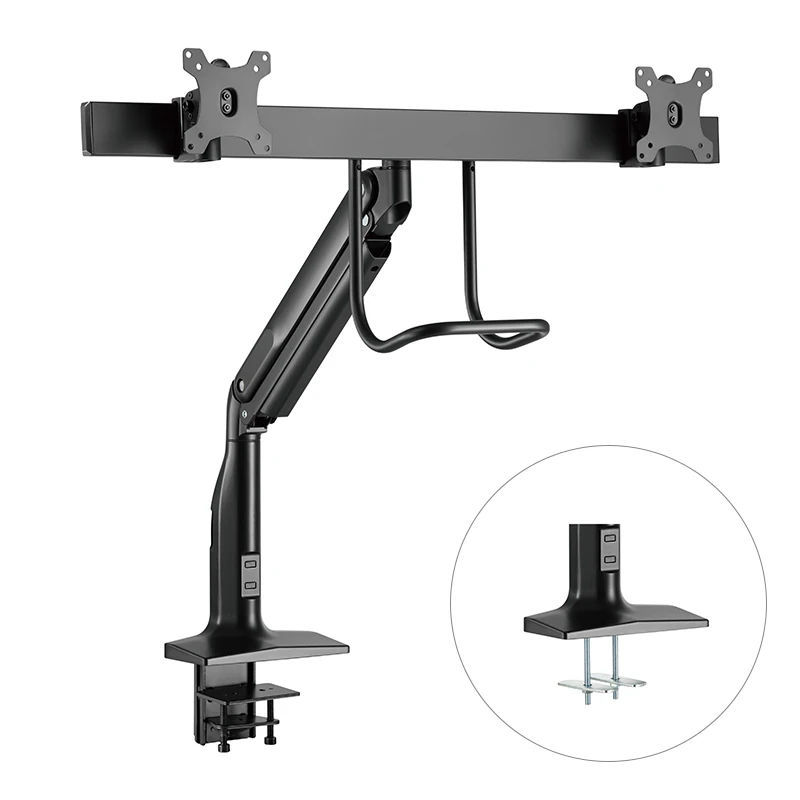 Stolní plynové rameno pro dva monitory HA Gasliftarm Dual, 17–32″ – pohled 2