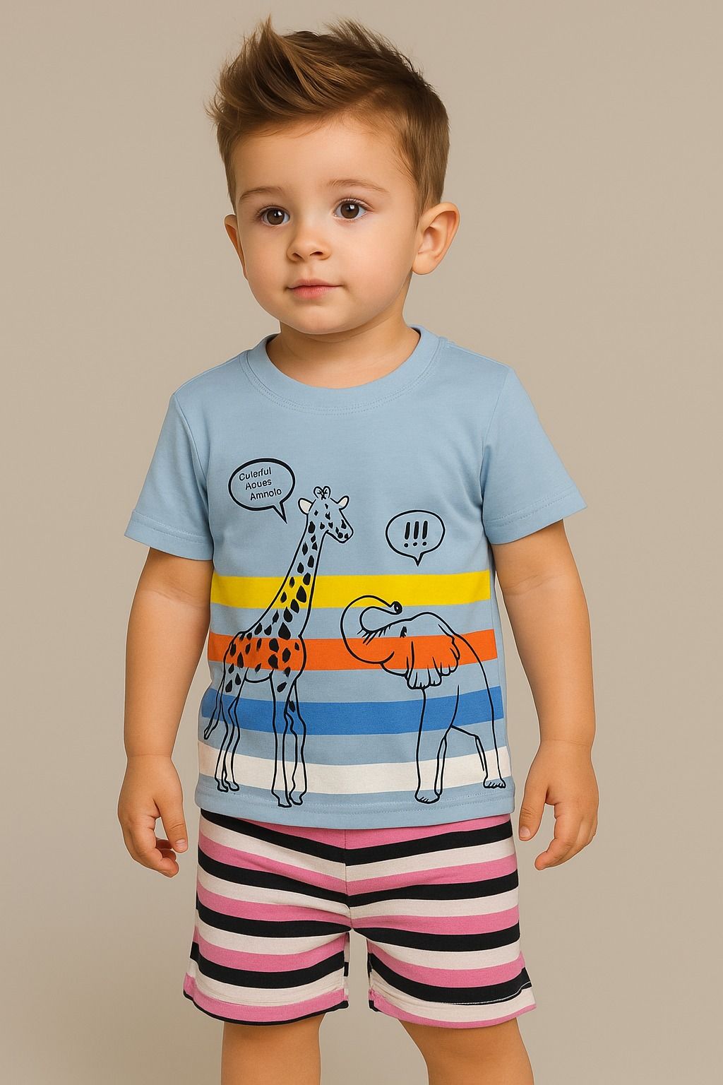 Giraffe & Elephant Fun Twin Set