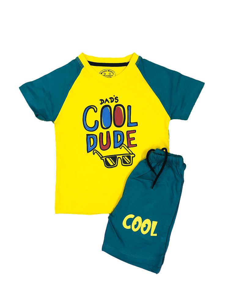 Dad's Cool Dude Yellow & Teal Twin Set
