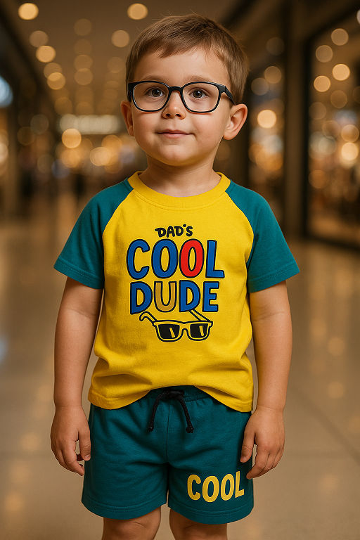 Dad's Cool Dude Yellow & Teal Twin Set