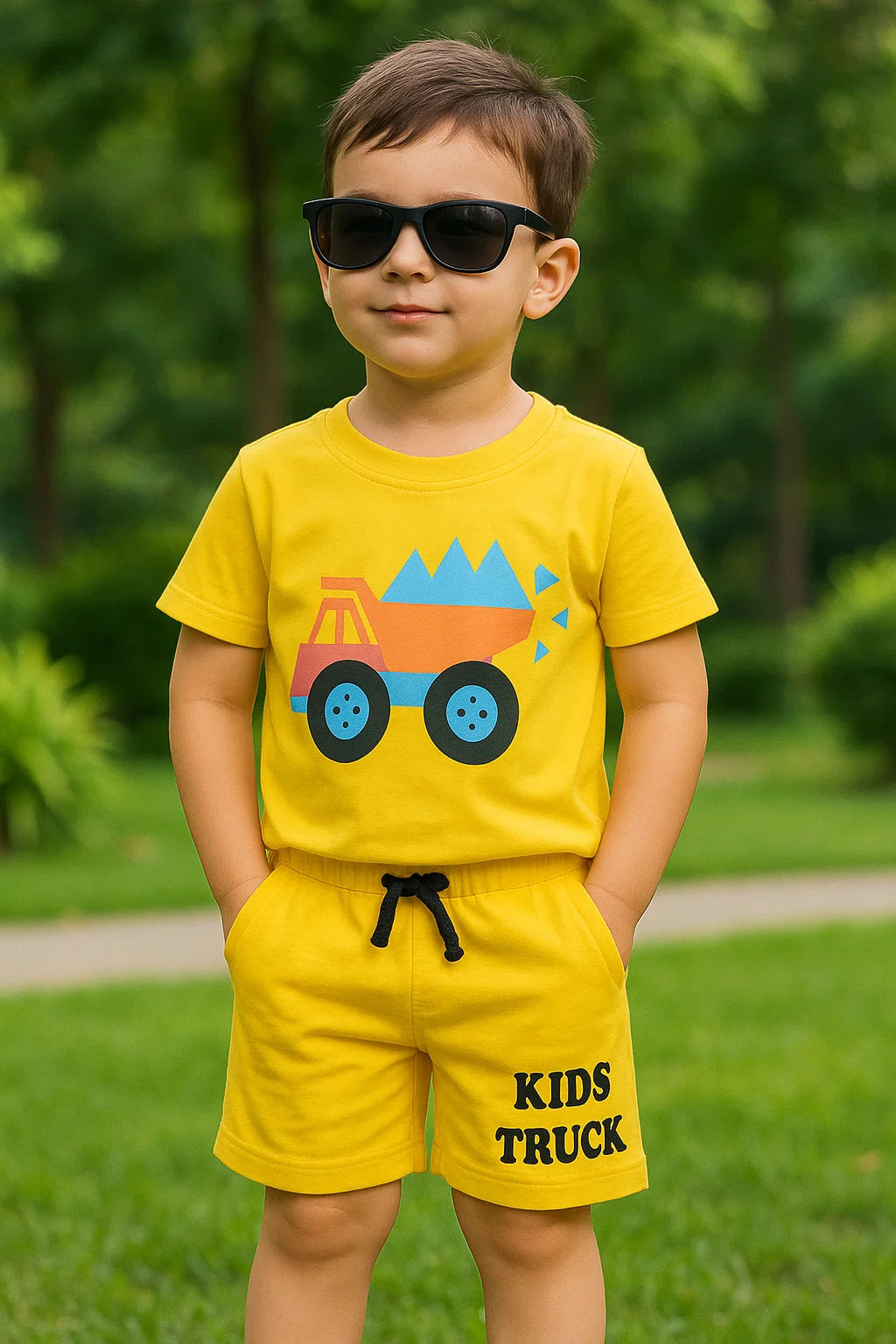 Kids Truck Yellow Twin Set