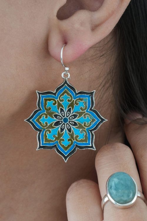 Turquoise Flower Earrings