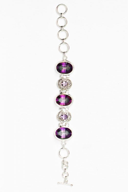 Mystic Quartz and Amethyst Bracelet
