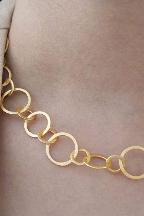 22K Gold Polished Link Chain Necklace