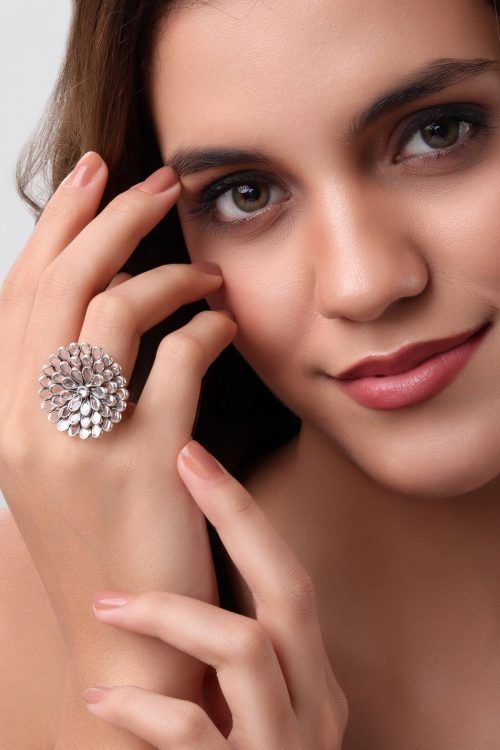 Eternal Bloom Crystal Engagement Ring