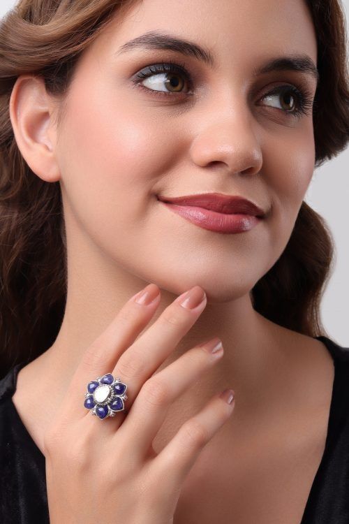 Spring Blossom Sapphire Diamond Ring